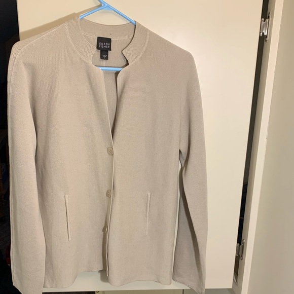 Eileen Fisher Button Up Silk Cardigan - Picture 1 of 5